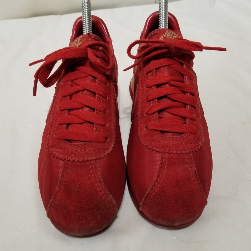 Vintage Nike Cortez Leather RED Suede Size 7.5 Republic Of Korea - Picture 7 of 16